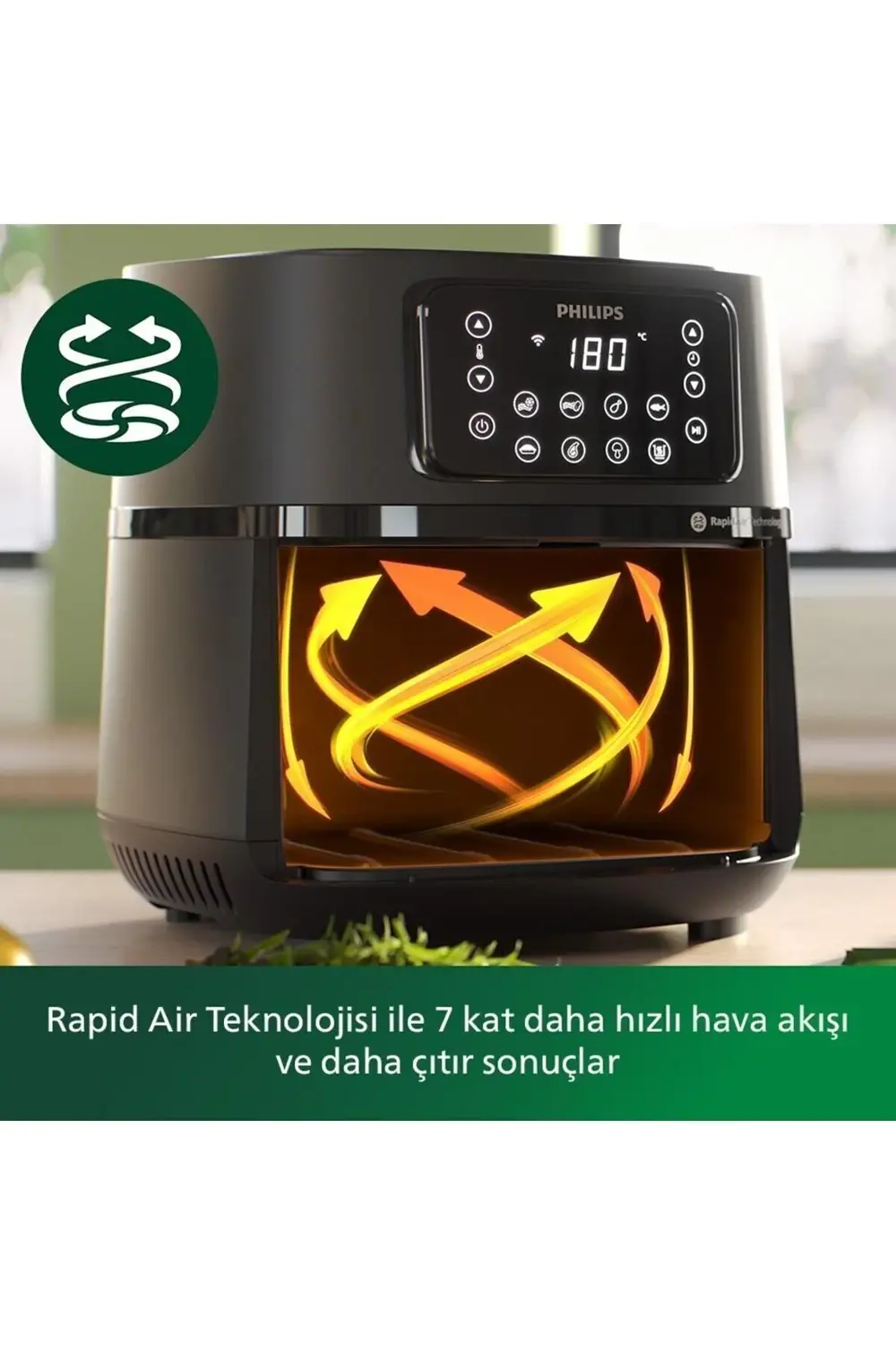 5000 Serisi Airfryer XXL Connected, 7,2 Lt (1,4 kg), Rapid Air Te