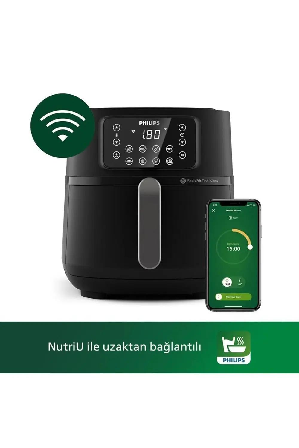 5000 Serisi Airfryer XXL Connected, 7,2 Lt (1,4 kg), Rapid Air Te