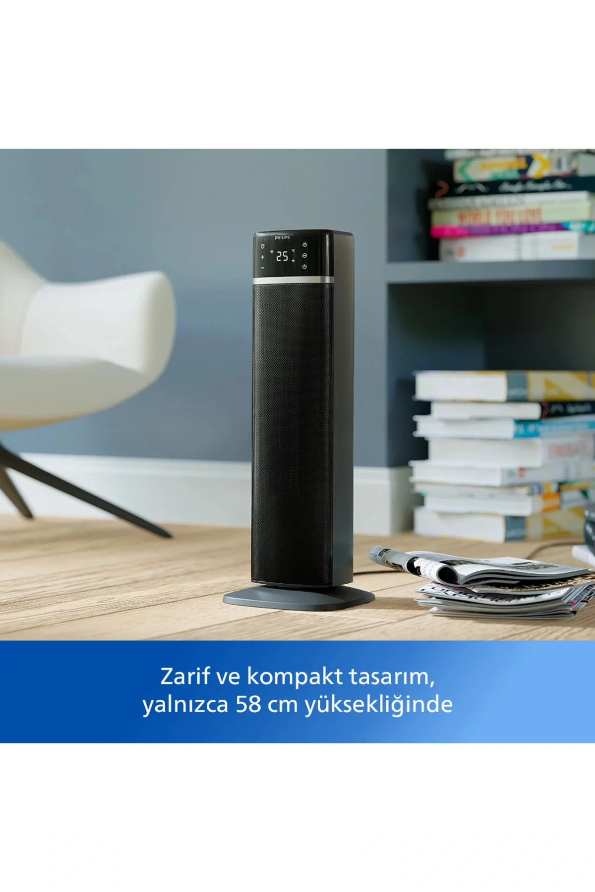 5000 Serisi Akıllı Kule Tipi Seramik Isıtıcı, 2 saniyede hızlı ısıtma, CX5120/11