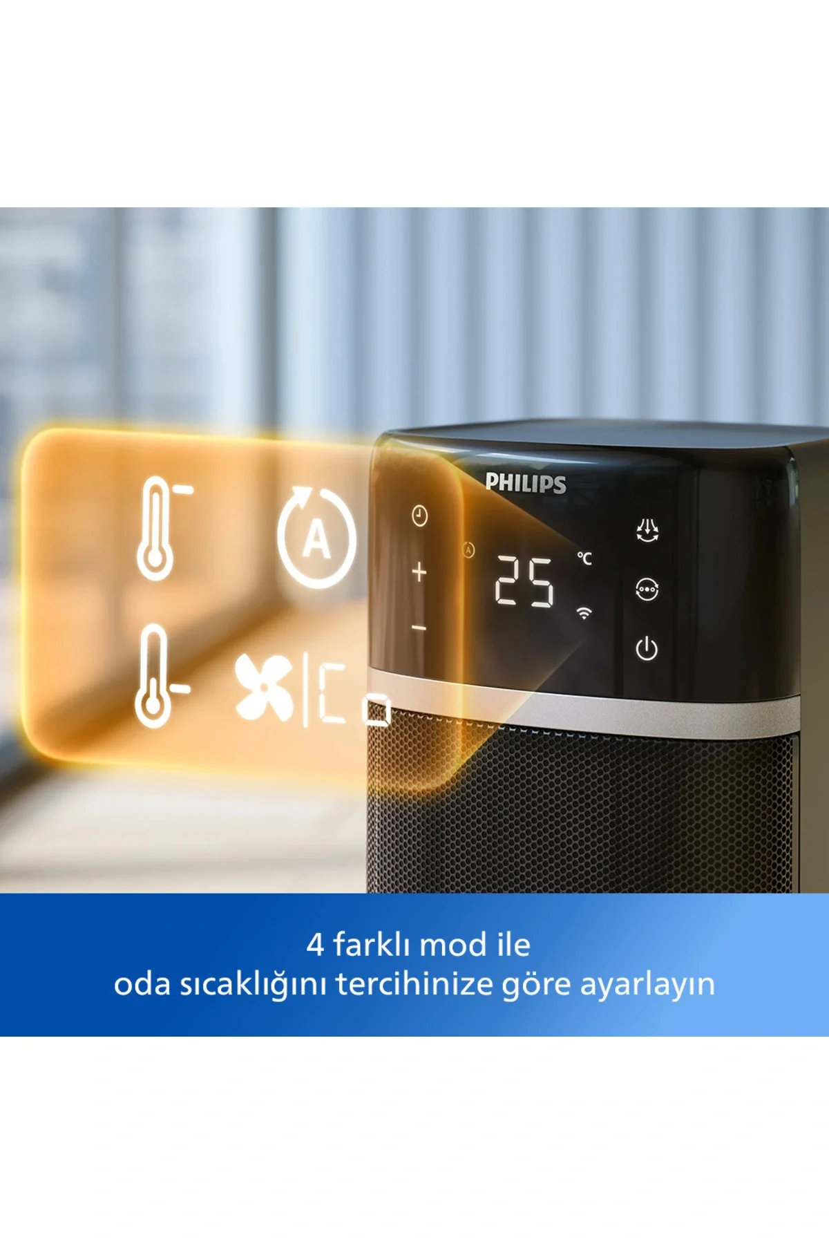5000 Serisi Akıllı Kule Tipi Seramik Isıtıcı, 2 saniyede hızlı ısıtma, CX5120/11