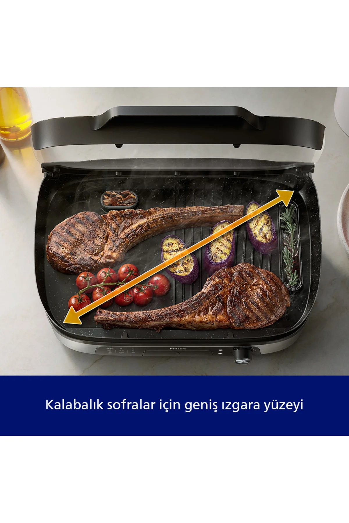5000 Serisi Elektrikli Izgara 2400W, Aroma İnfüzörü ve Tütsüleyici, 5 Sıcaklık Ayarı, HD6212/90