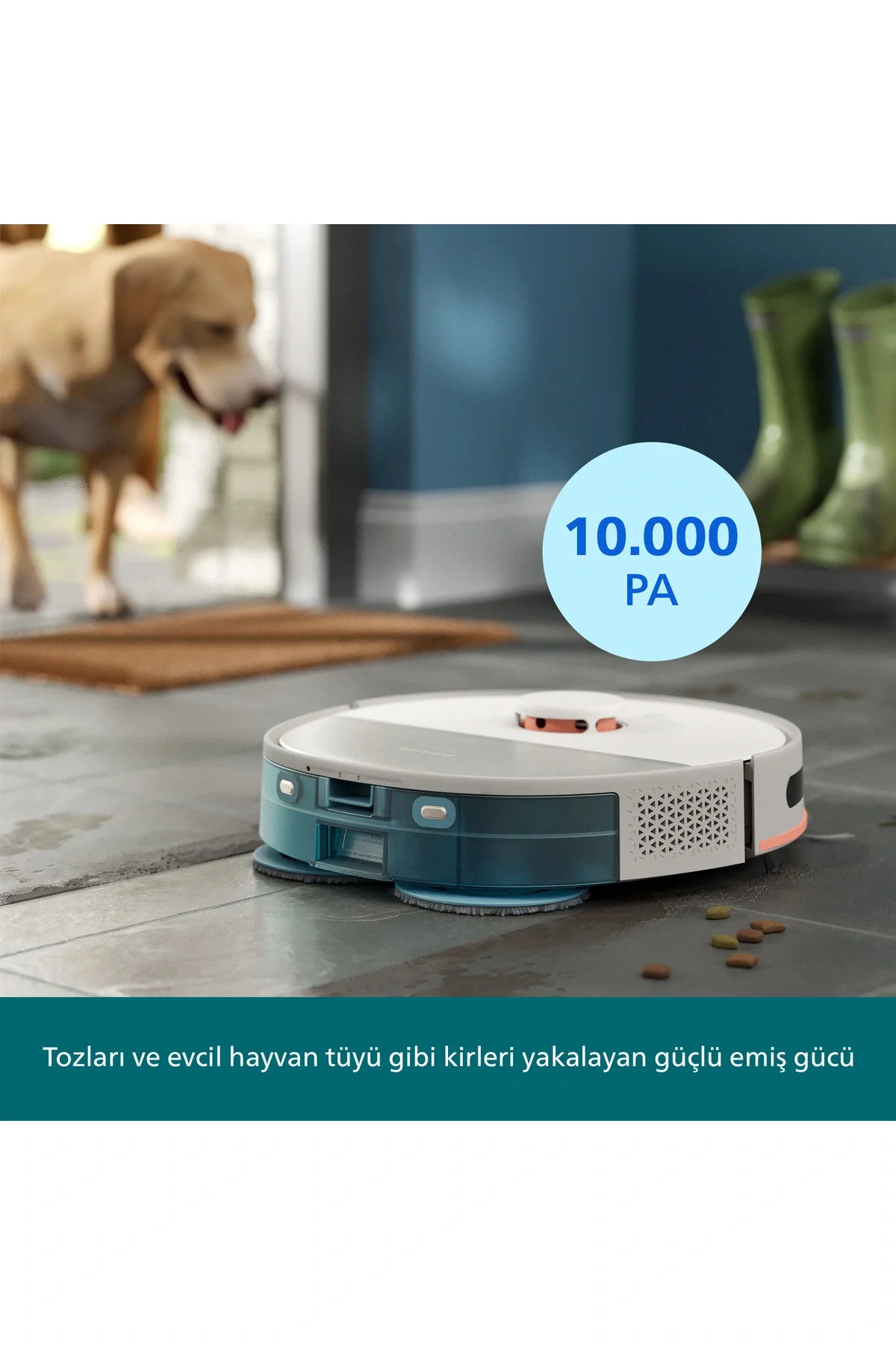 5000 Serisi Islak Kuru Robot Süpürge, Yüksek Emiş Gücü, Otomatik Boşaltma, Beyaz, XU5100/20