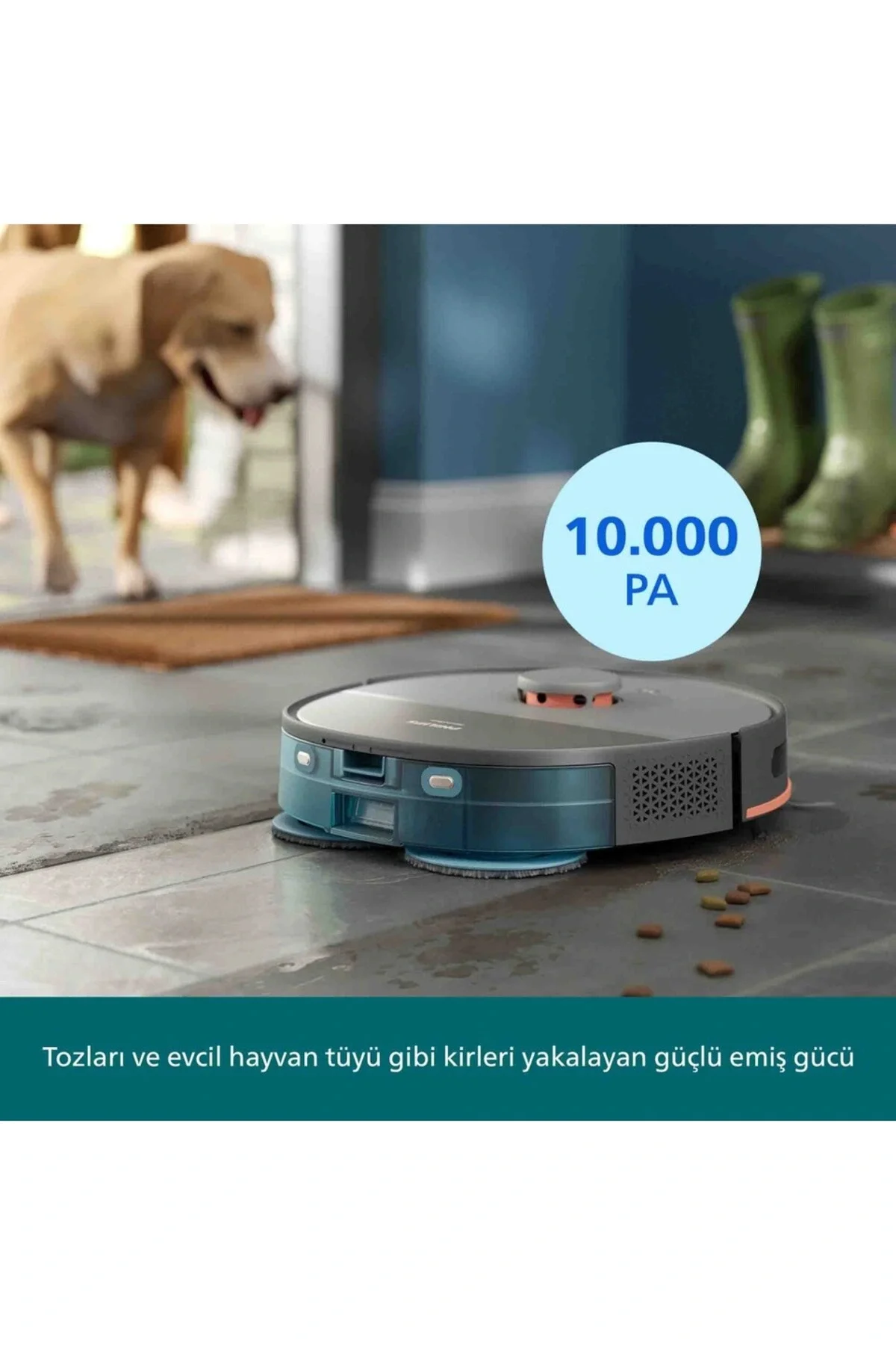5000 Serisi Islak Kuru Robot Süpürge, Yüksek Emiş Gücü, Otomatik Boşaltma, HomeRun, Gri, XU5100/10