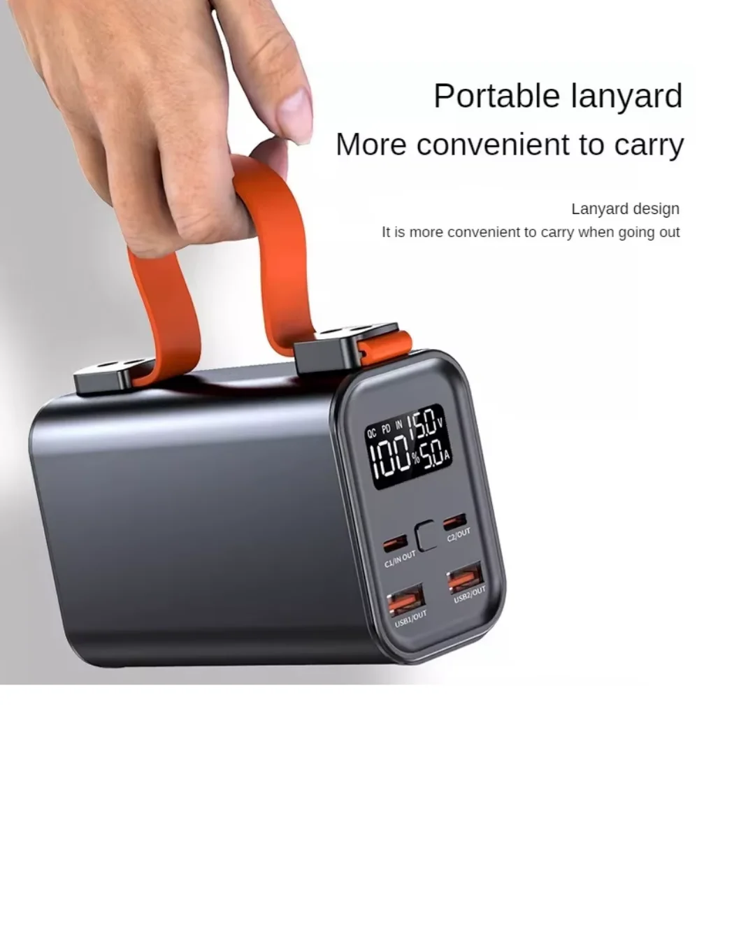 50000 mAh Güçlü Powerbank Dijital Göstergeli Çoklu USB Çıkışlı