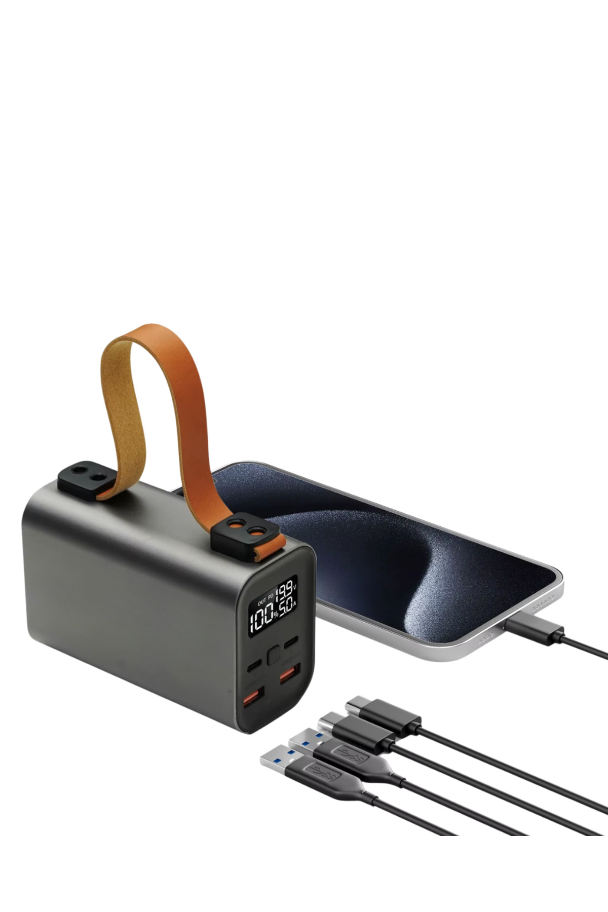 50000 mAh Güçlü Powerbank Dijital Göstergeli Çoklu USB Çıkışlı -