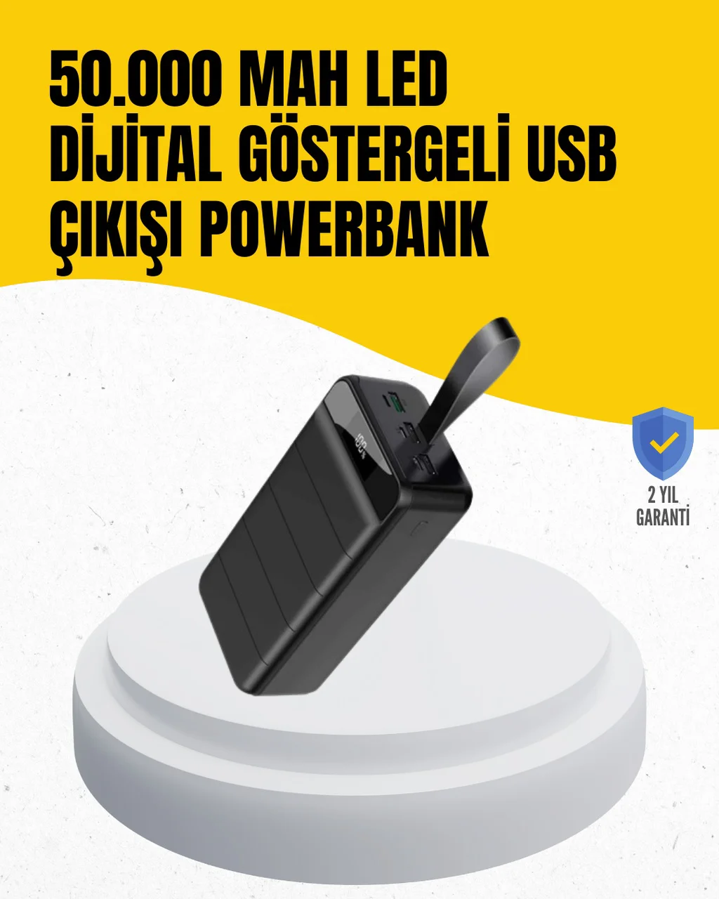 50.000 Mah Kapasiteli Powerbank Hızlı Şarj Destekli, 4 Usb Portlu, Led Işıklı Taşınabilir Enerji Deposu Diğer