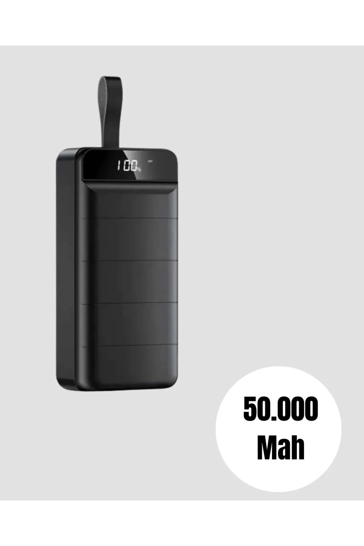 50.000 mAh Kapasiteli Powerbank – Hızlı Şarj Destekli, 4 USB Portlu, LED Işıklı Taşınabilir Enerji D