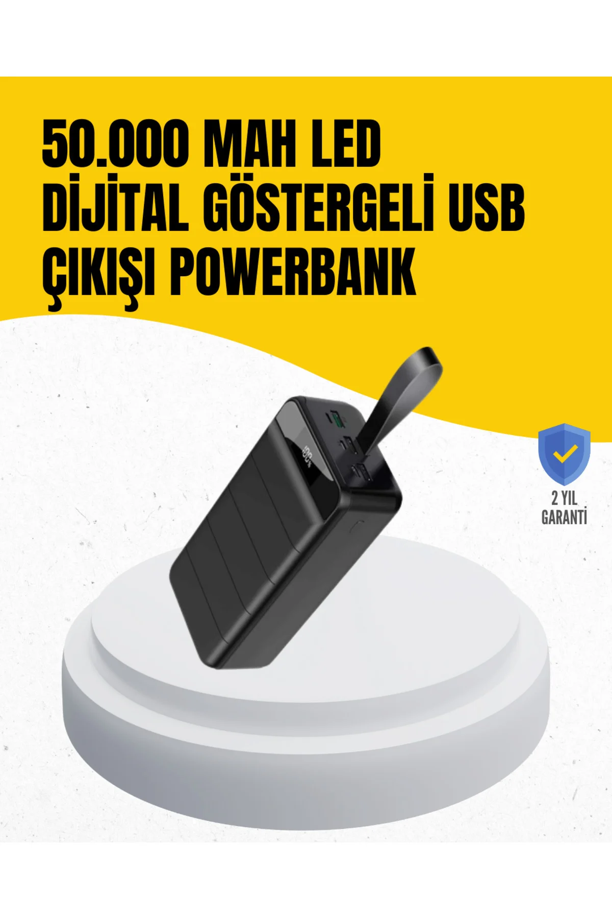 50.000 mAh Kapasiteli Powerbank – Hızlı Şarj Destekli 4 USB Portl