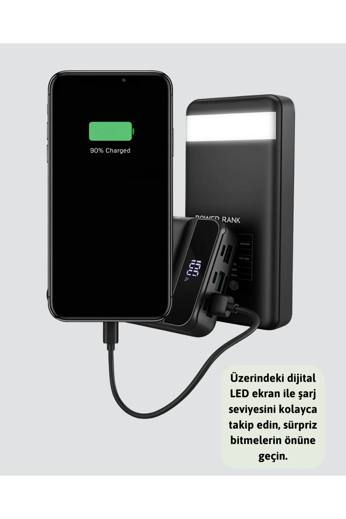 50.000 mAh Kapasiteli Powerbank – Hızlı Şarj Destekli, 4 USB Port