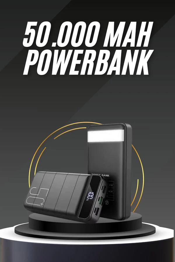 50.000 Mah Led Dijital Göstergeli USB Çıkışı Powerbank