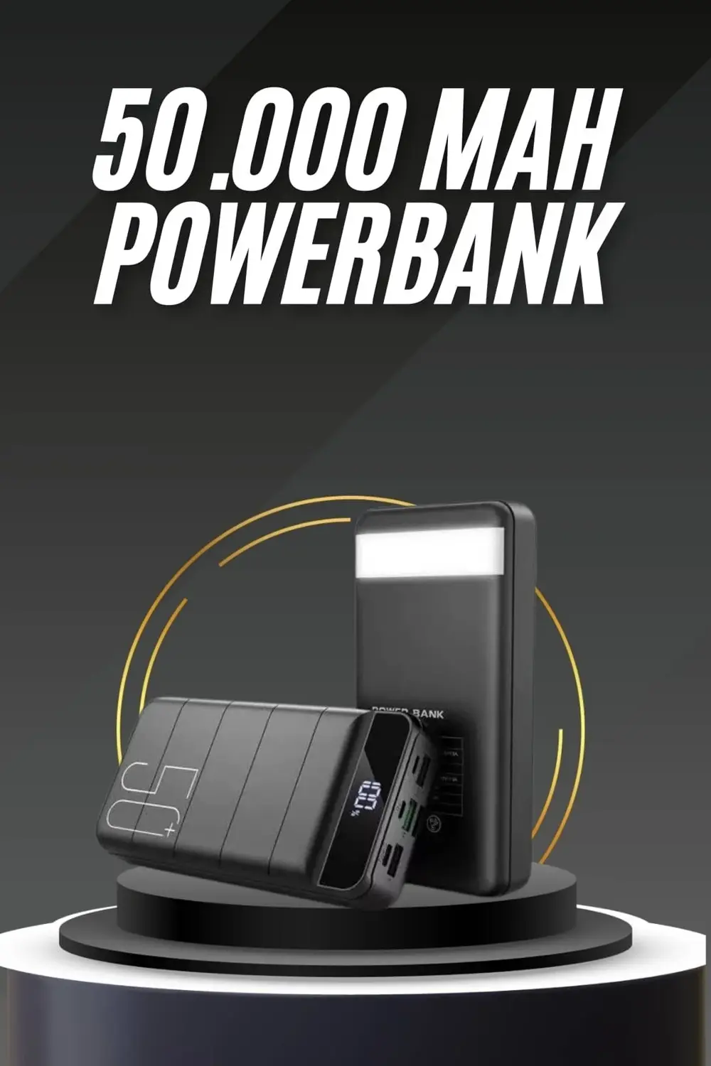 50.000 Mah Led Dijital Göstergeli USB Çıkışı Powerbank