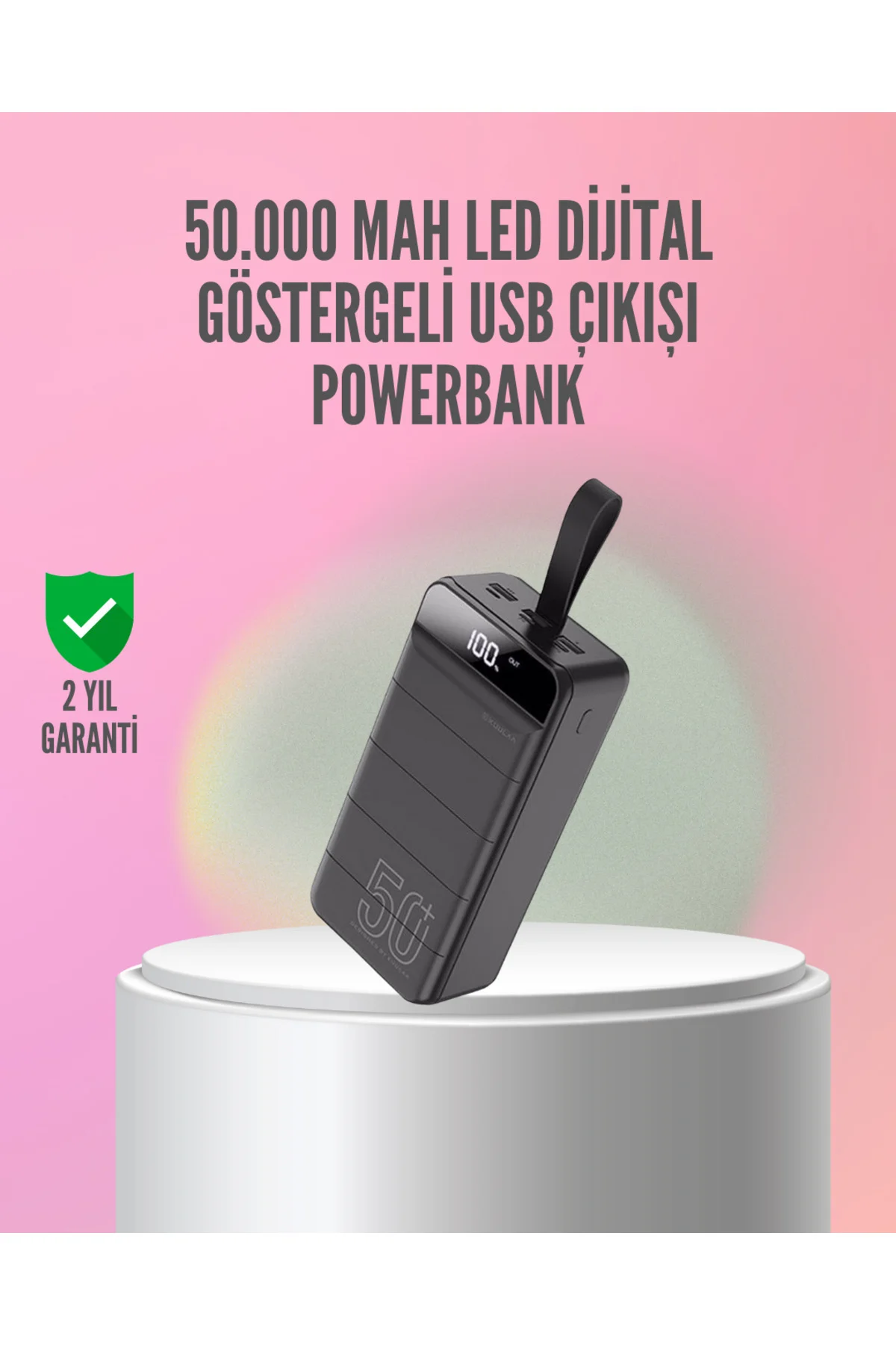50.000 Mah Ultra Güçlü Powerbank 4 Usb Çıkışlı, Led Dijital Göste