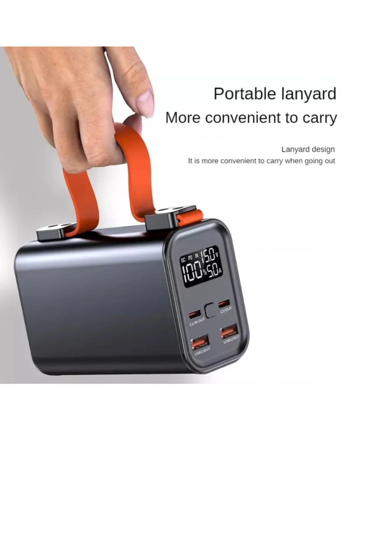50.000 mAh Ultra Güçlü Powerbank 4 USB Çıkışlı, LED Dijital Göste