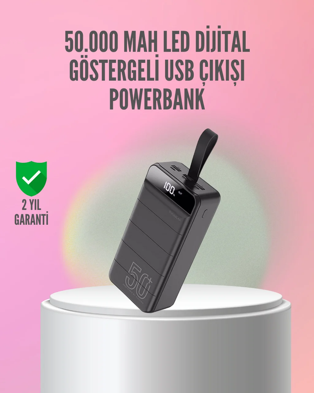 50.000 Mah Ultra Güçlü Powerbank 4 Usb Çıkışlı, Led Dijital Göstergeli, Hızlı Şarj Destekli Taşınabilir Şarj Cihazı Diğer