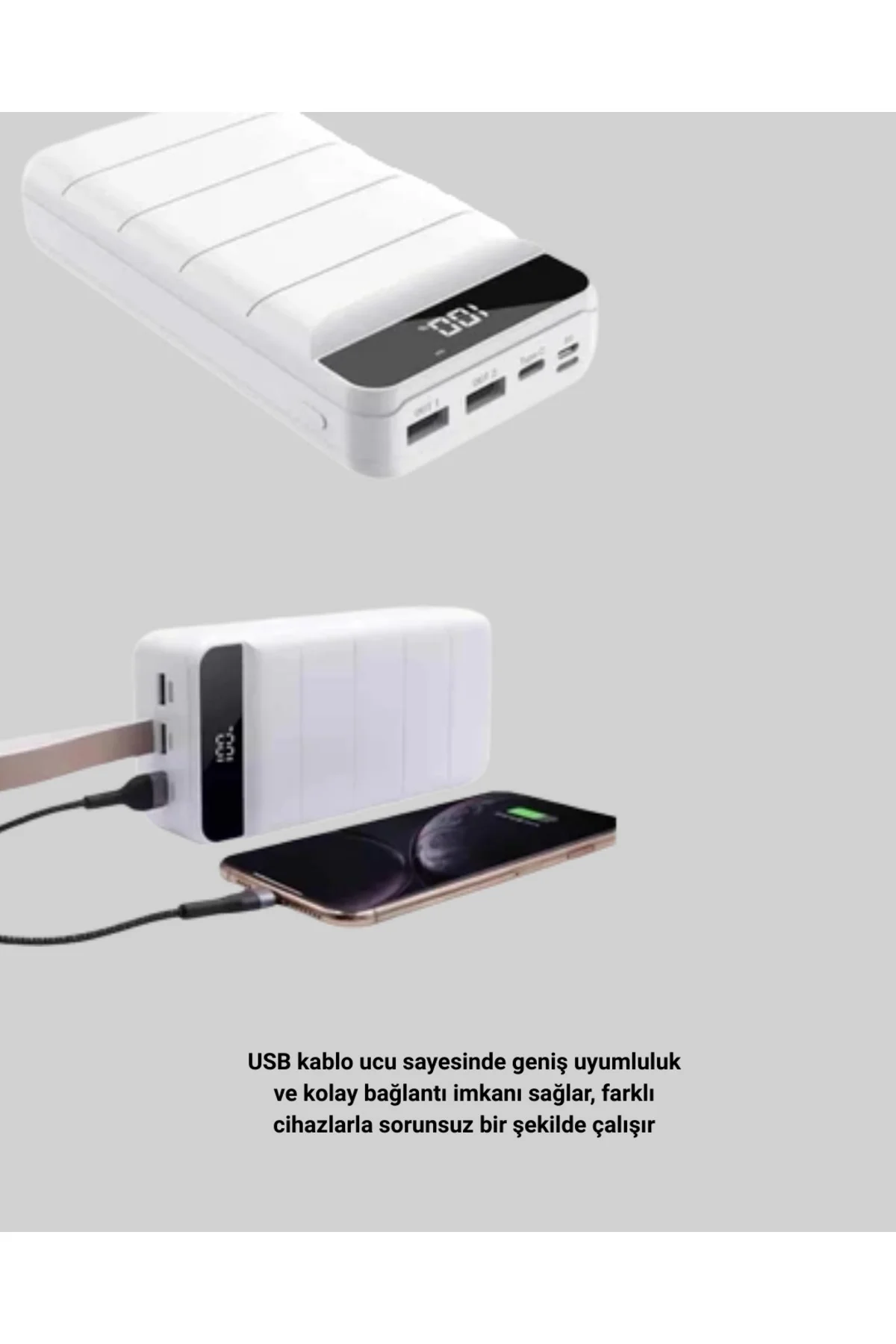 50000Mah Led Göstergeli Taşınabilir Şarj Cihazı - Görsel 4