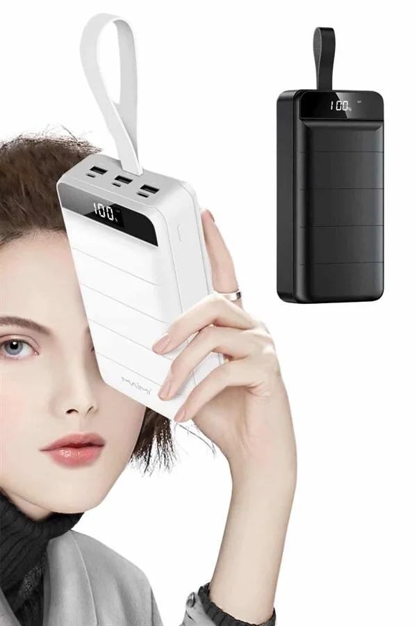 50000mAh Powerbank Turbo Hızlı Şarj - Taşınabilir Askılı Güçlü Şarj Cihazı