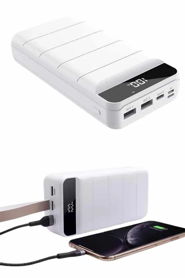 50000mAh Powerbank Turbo Hızlı Şarj - Taşınabilir Askılı Güçlü Şarj Cihazı