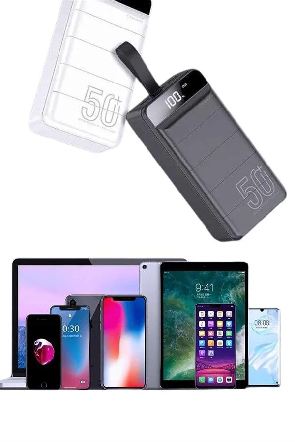 50000mAh Taşınabilir Powerbank - Güçlü Şarj ve LED Ekranlı Çoklu Cihaz Desteği