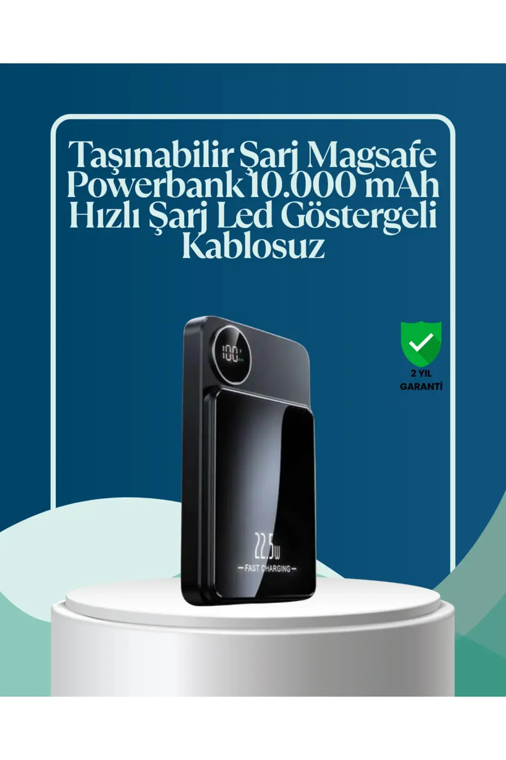 5000mAh / 10000mAh Kapasiteli Manyetik USB-C ve Kablosuz Powerban