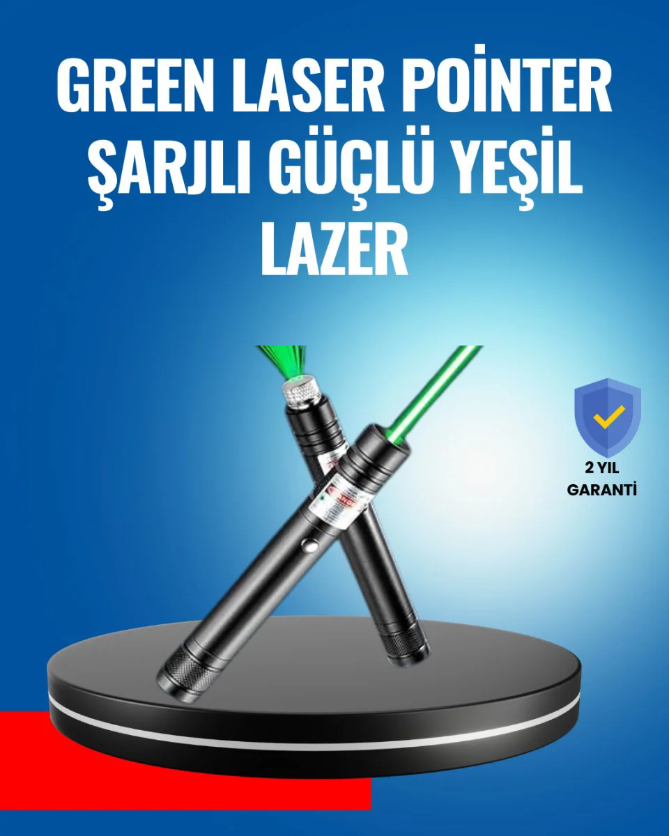 5000mW Yeşil Lazer - Avcılık ve Doğa Sporları İçin Uzun Menzilli Güçlü İşaretçi