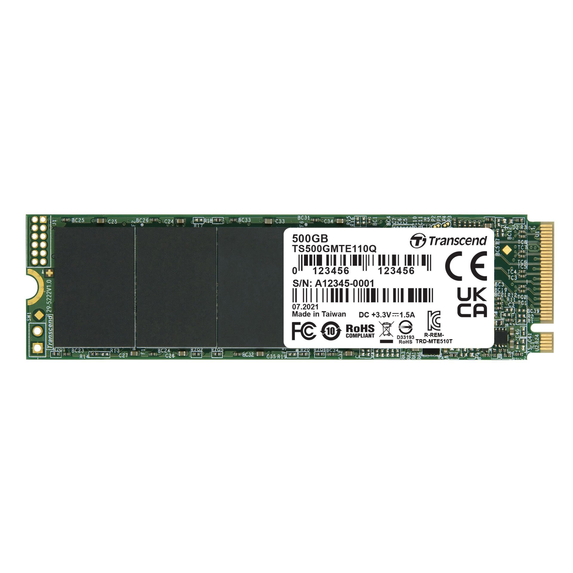 Transcend 500Gb 1900/900Mb/S Pcie Gen3x4 Nvme Ssd Ts500gmte110q