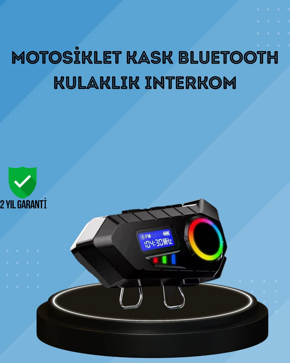 500mAh Bataryalı Bluetooth 5.4 İnterkom LED Ekranlı FM Destekli Hoparlör