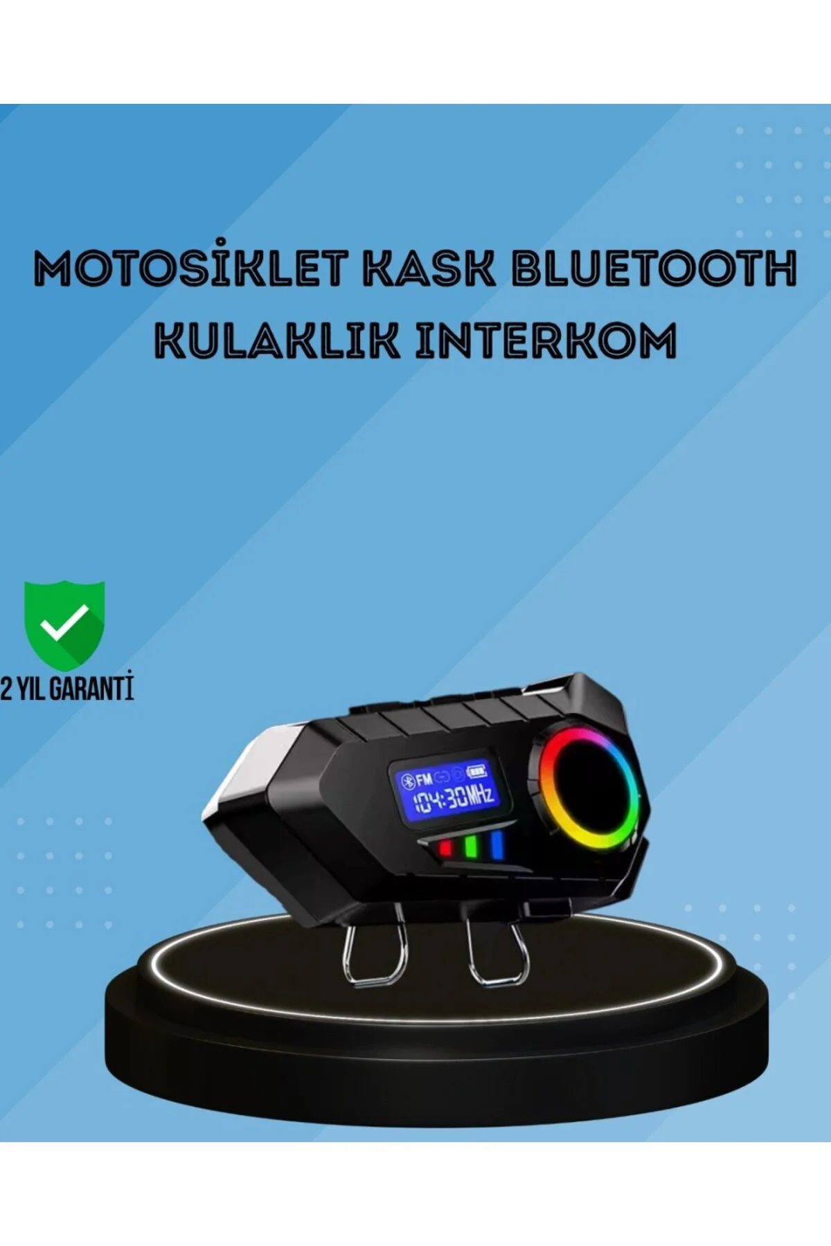 500mah Bataryalı Bluetooth 5.4 İnterkom Led Ekranlı Fm Destekli