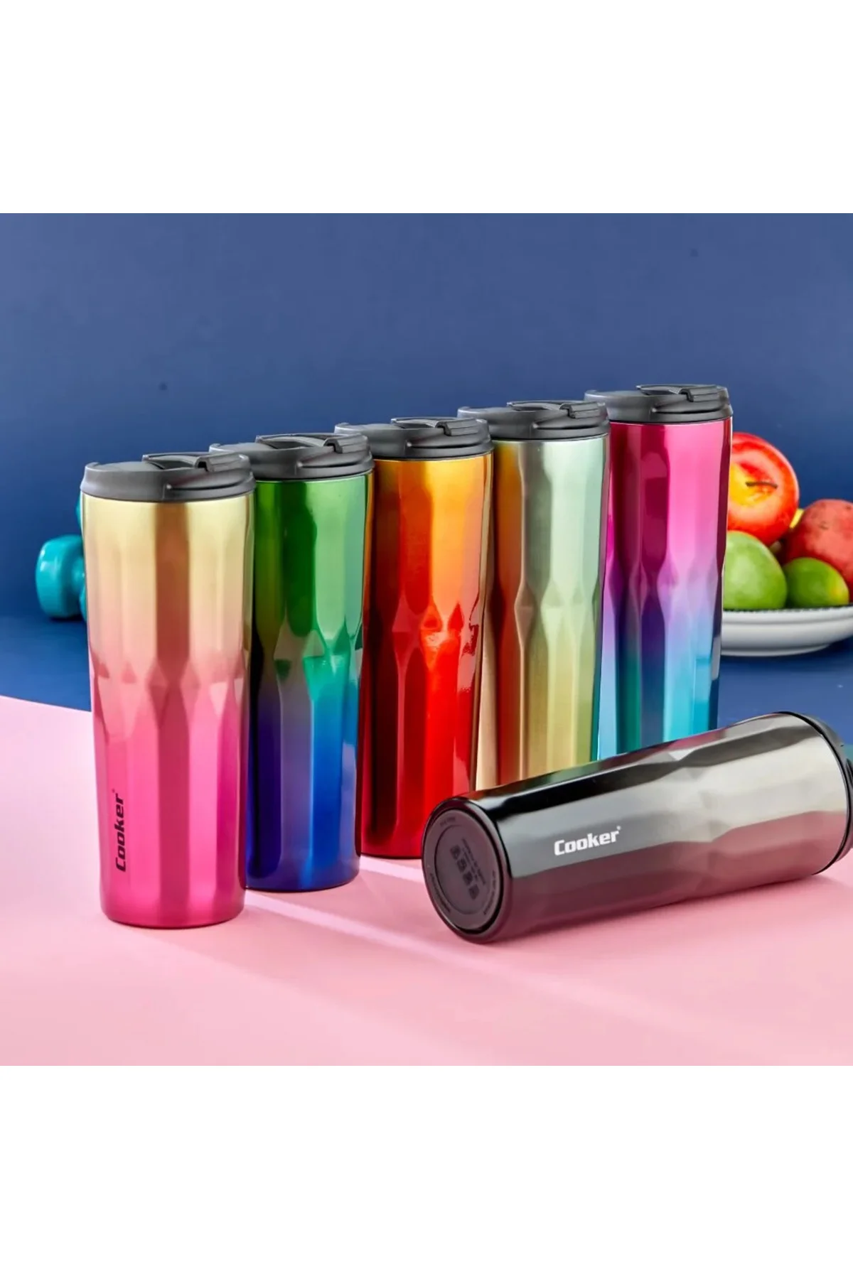 500ML Diamond Termos Bardak Renkli Paslanmaz Çelik - Kaydırmaz Tpr Taban - Sızdırmaz Kapak 500ML Diamond Termos Bardak Renkli Paslanmaz Çelik - Kaydırmaz Tpr Taban - Sızdırmaz Kapak