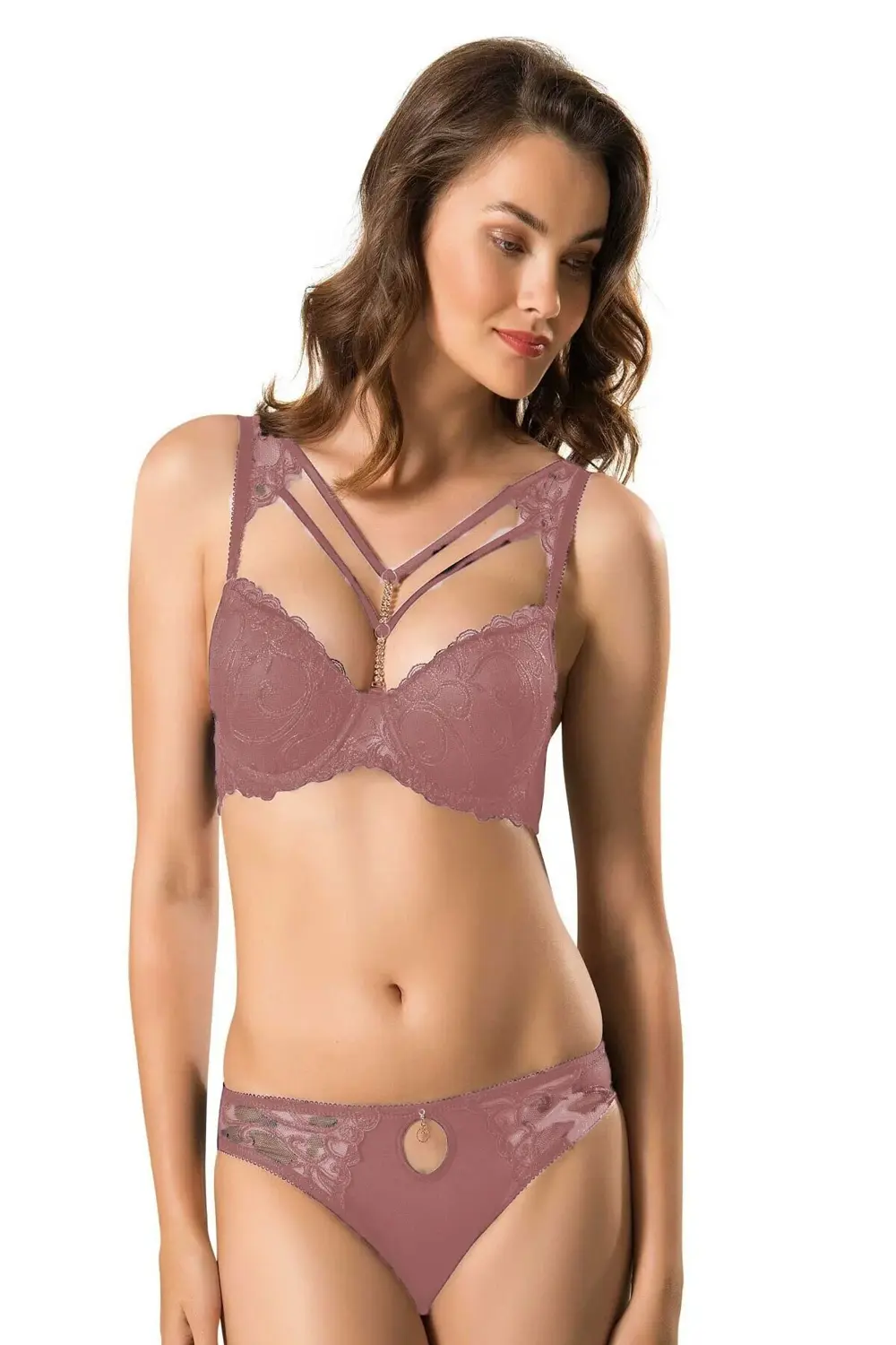 5010 Şeritli Pushup Destekli Sütyen Takımı Mercia