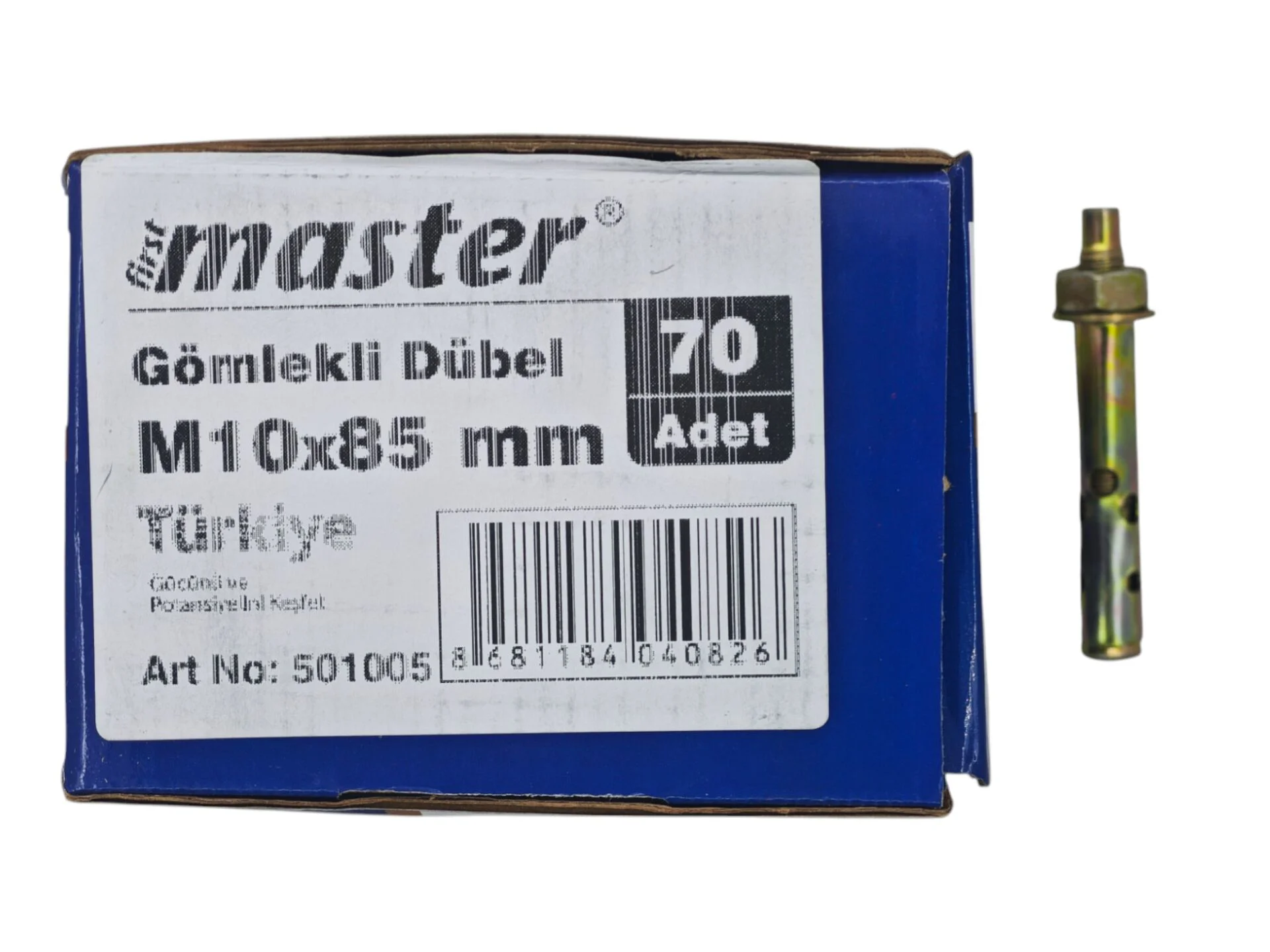 501005   Master Gömlekli Çelik Dübel M10*85mm