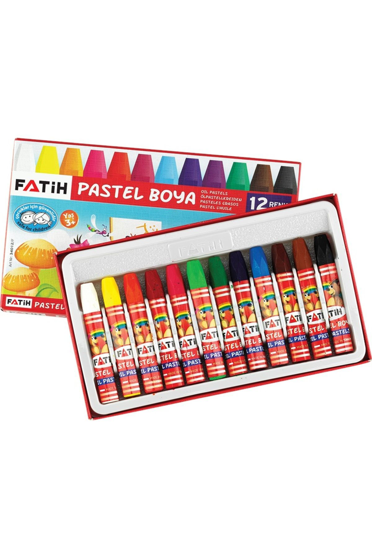 Fatih 50290 Mum Pastel Boya Triangular Üçgen Crayons 12 Renk