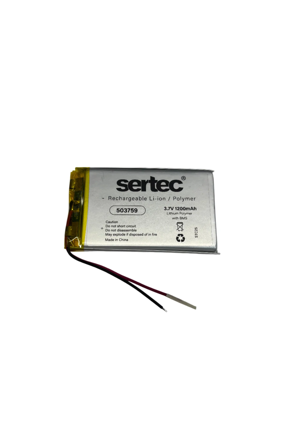 503759 3.7V 1200 MAh Li-Polymer Pil (Devreli/1.5A)