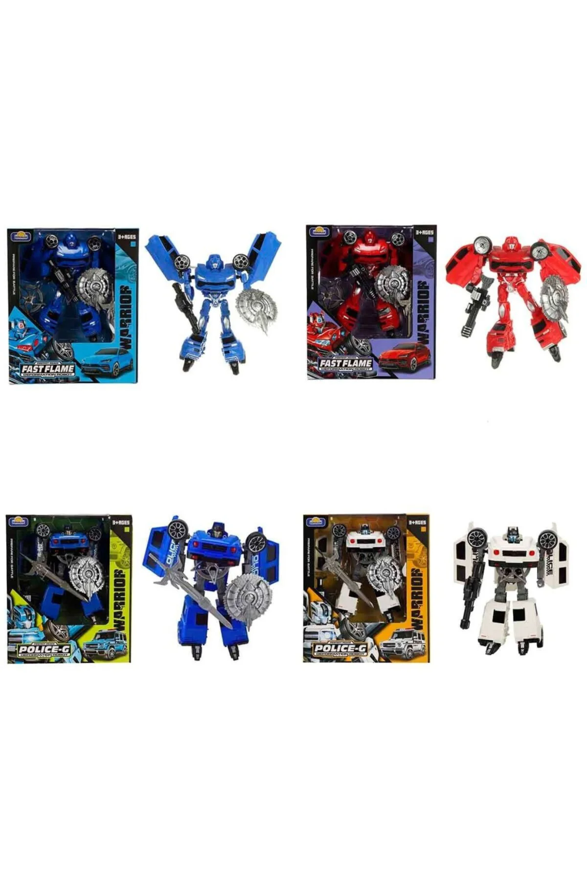 5039 NessiWorld-YFN-ROBOT TRANSFORMER POLICE-G/FAST FLAME 2R 2A