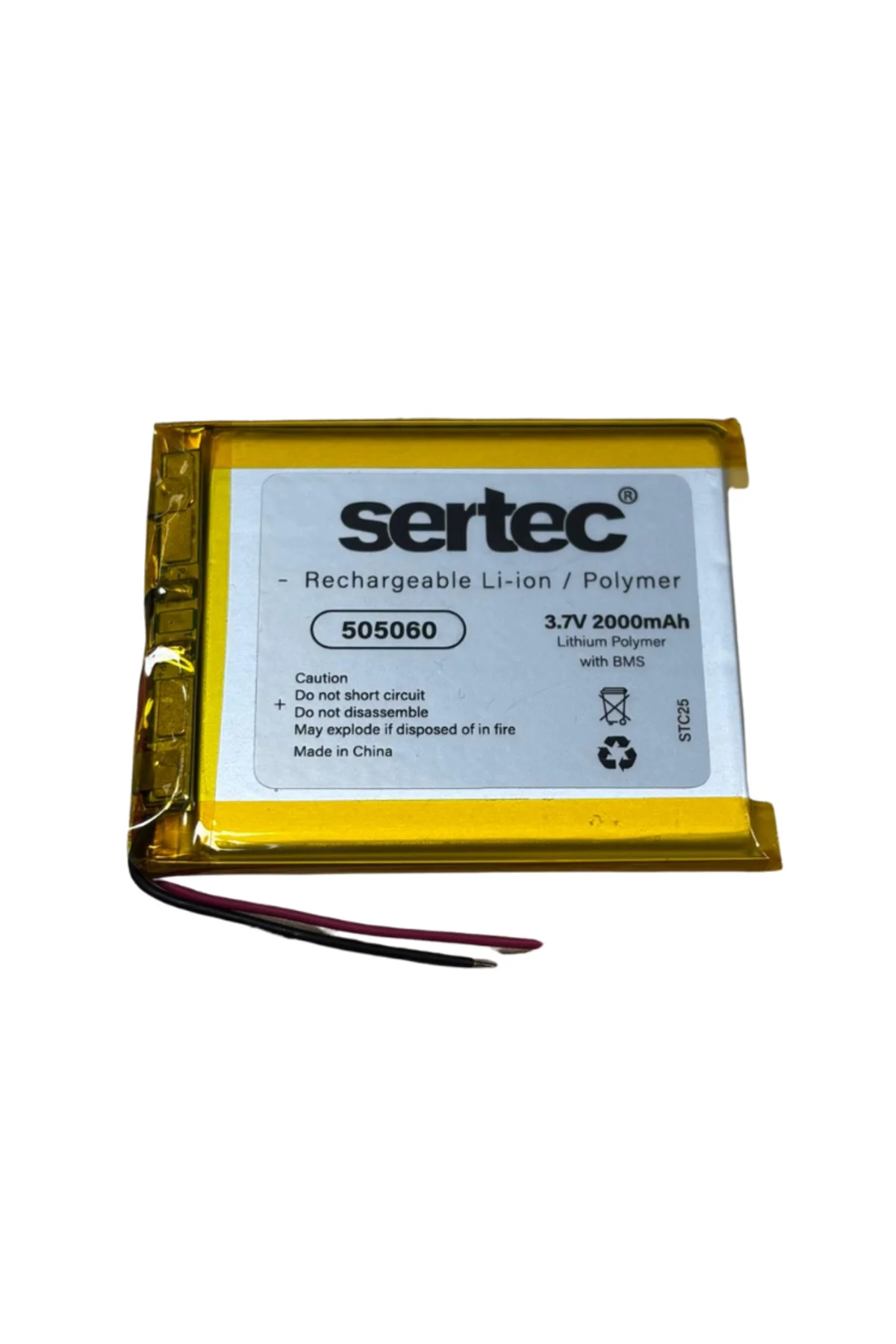 505060 3.7V 2000 mAh Li-Polymer Pil (Devreli/1.5A)