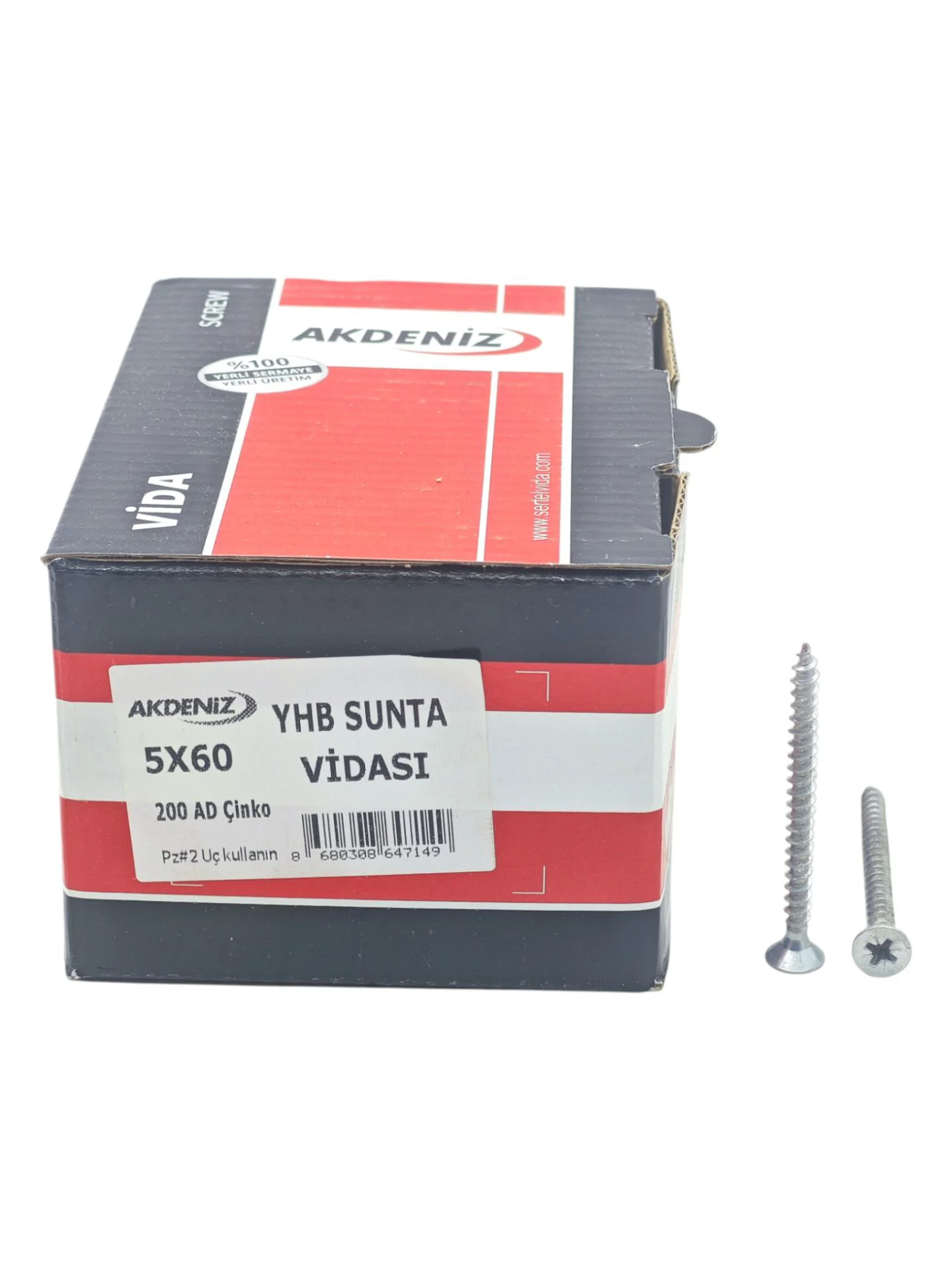5060   Akdeniz YHB Çinko 5*60mm Sunta Vidası 200lü