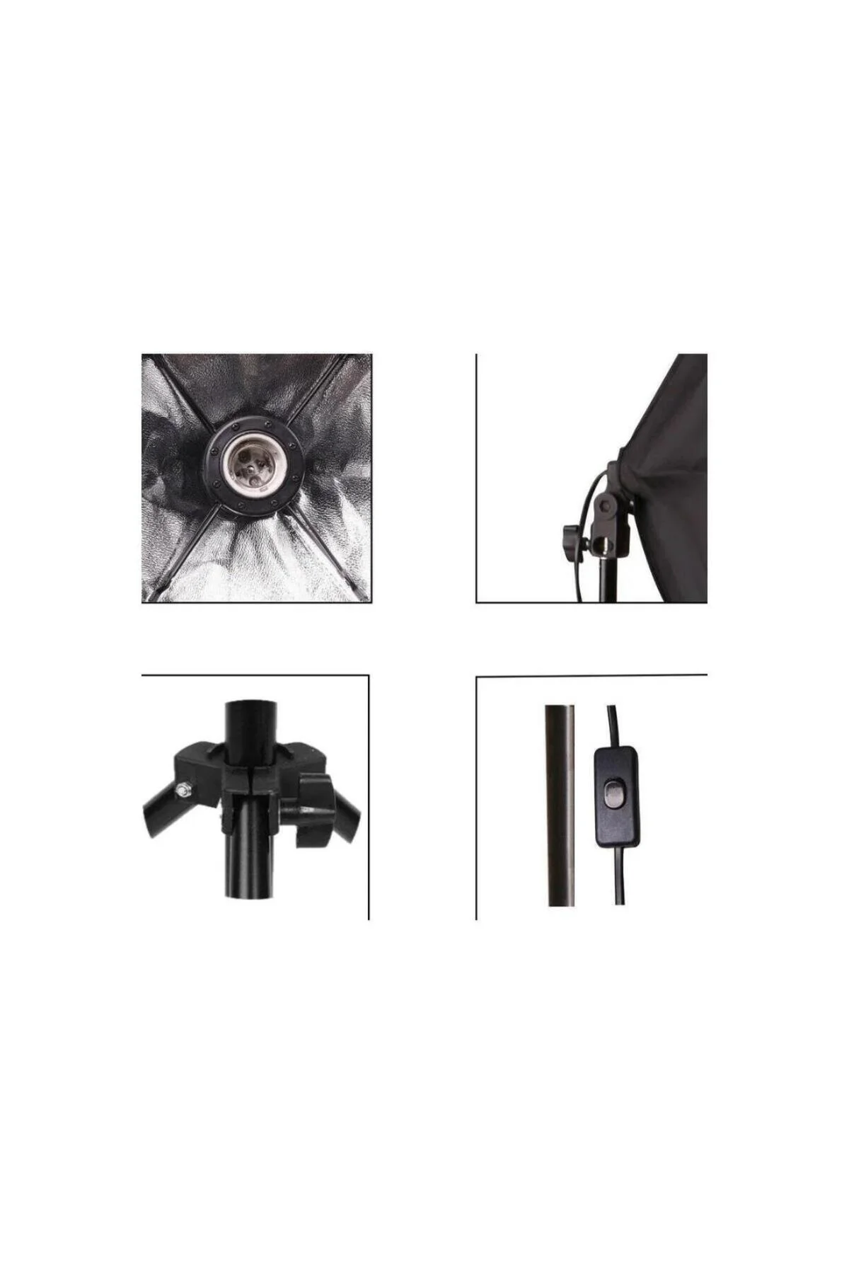 50×70 Softbox İkili + Çanta – 2× Işık Ayağı Dahil (2 m)