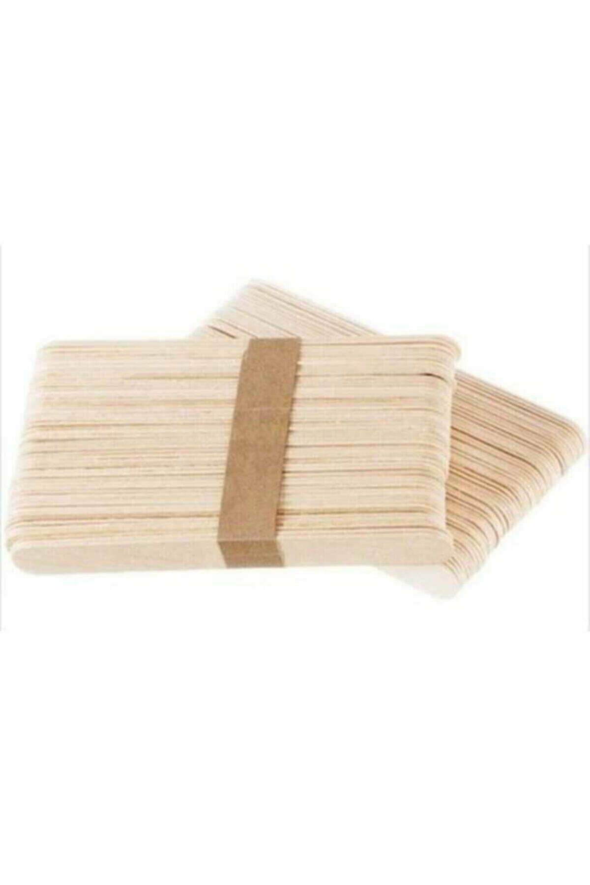 50'li Paket Abeslang Tahta Dil Çubuğu Basacağı - Ağda Spatulası