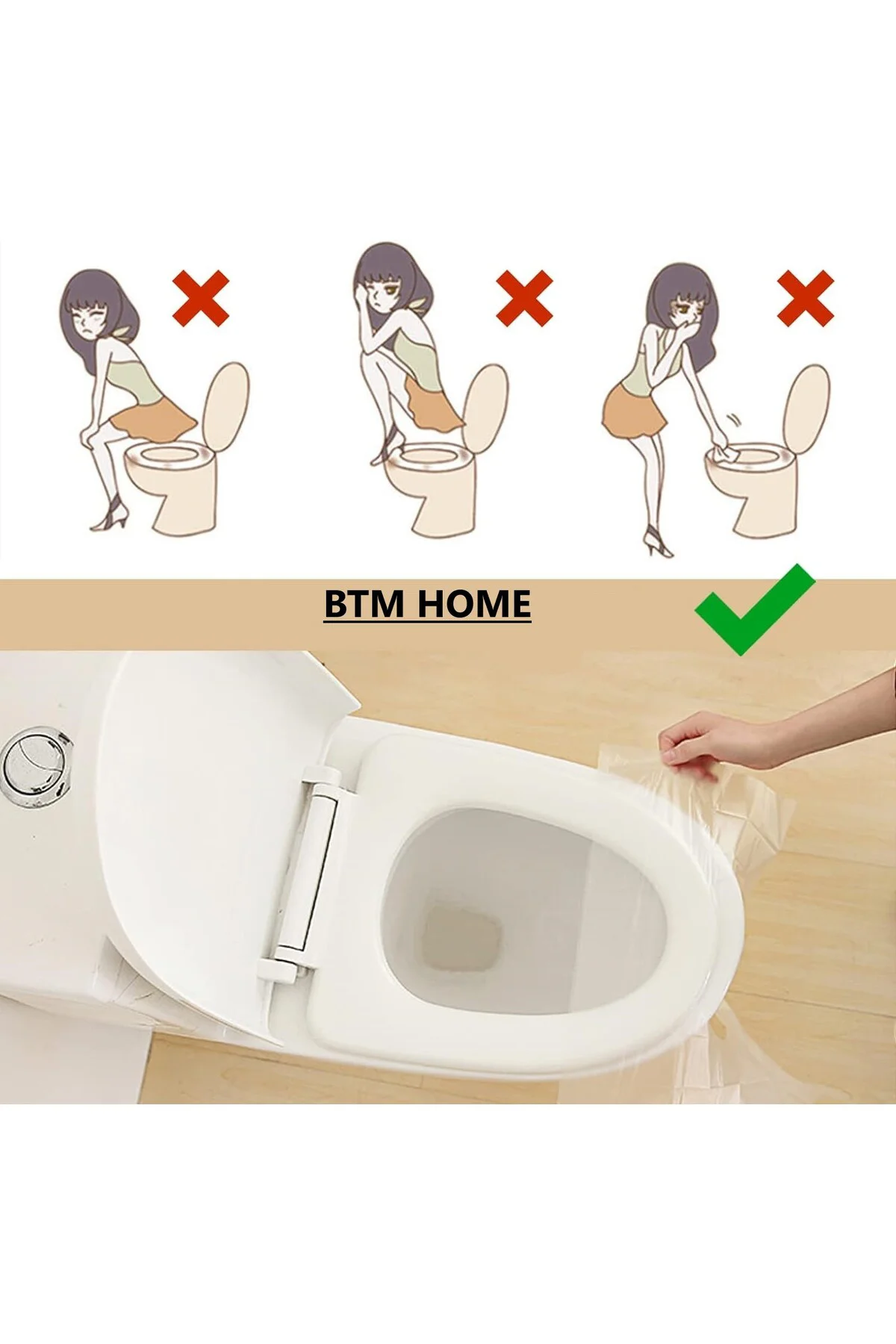 50'li Tek Kullanımlık WC Klozet Kapak Örtüsü | Hijyenik Seyahat P