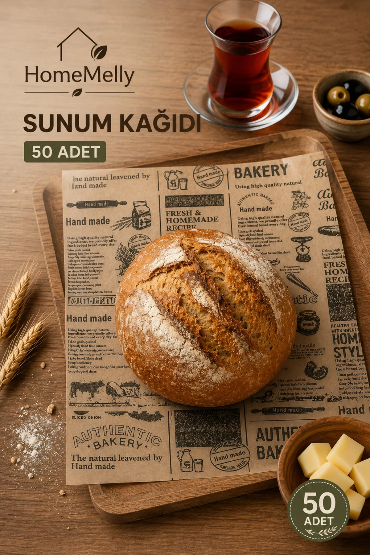 50’li Vintage Desenli Yağlı Kağıt | Sandviç, Pişirme, Paketleme Ve Sunum Için Sargı Kağıdı