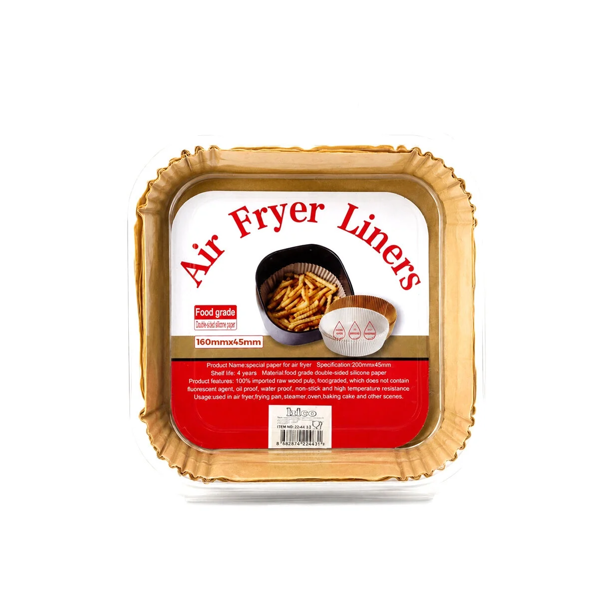 50pcs Kare Taban: 16cm - Kenar: 4.5cm Air Fryer Pişirme Kalıp Kağıt Bx40 Fiyatı, Yorumları ve Özellikleri