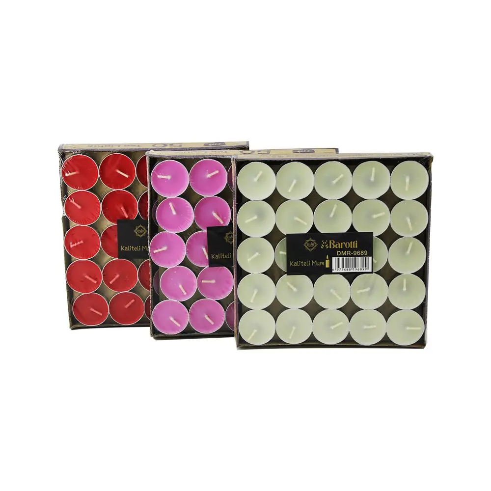 50PCS RENKLİ YUVARLAK TEA LİGHT MUM (4741)