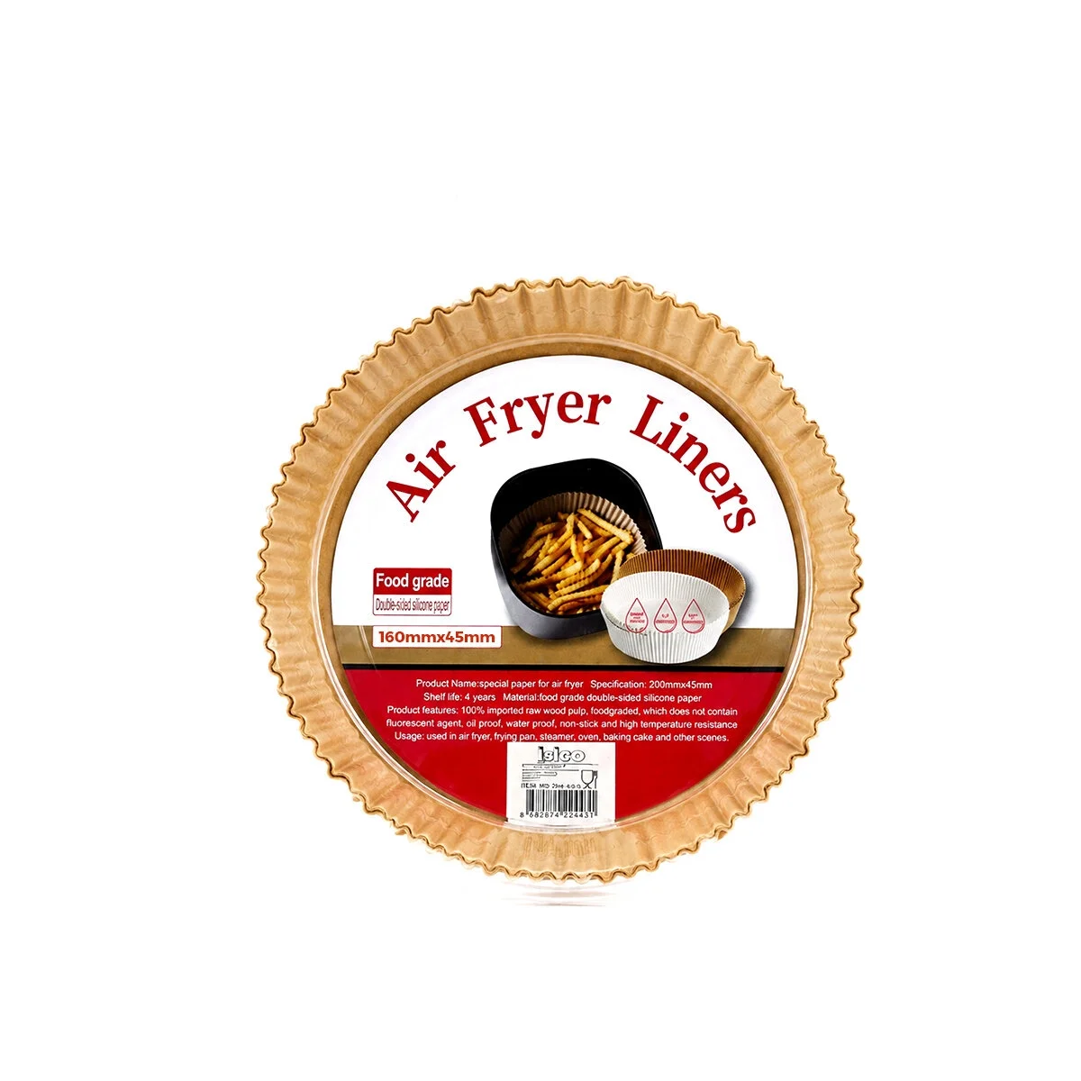 50pcs Yuvarlak Taban: 16cm - Kenar: 4.5cm Air Fryer Pişirme Kalıp Kağıt Bx40 Fiyatı, Yorumları ve Özellikleri
