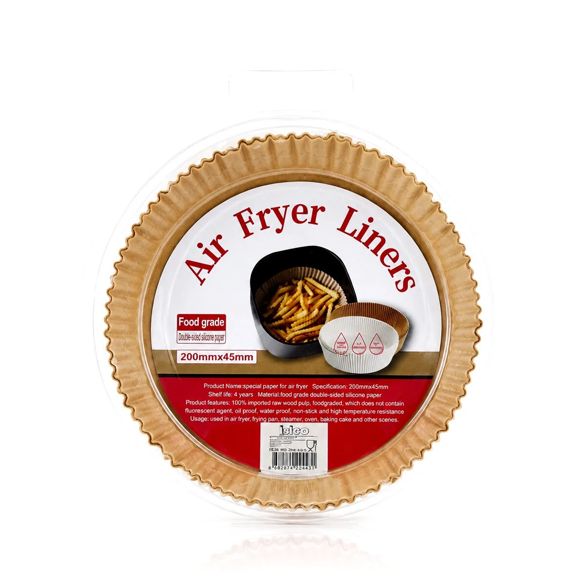 50pcs Yuvarlak Taban: 20cm - Kenar: 4.5cm Air Fryer Pişirme Kalıp Kağıt Bx40 Fiyatı, Yorumları ve Özellikleri