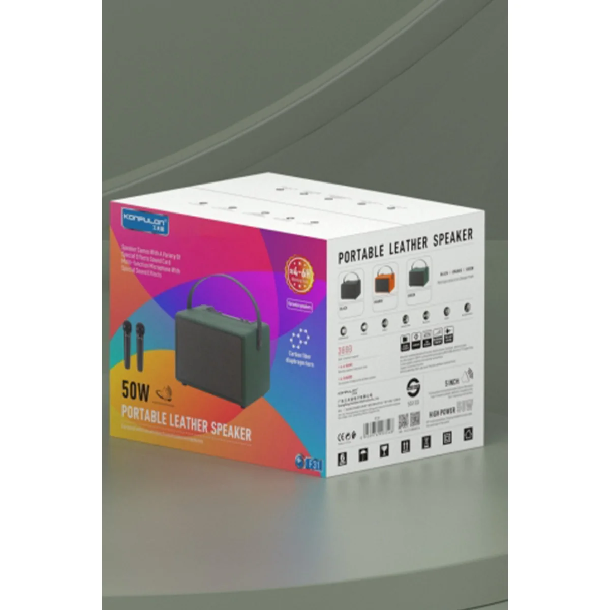 50W Bluetooth 5.2 Mikrofonlu Kablosuz Hoparlör - Siyah
