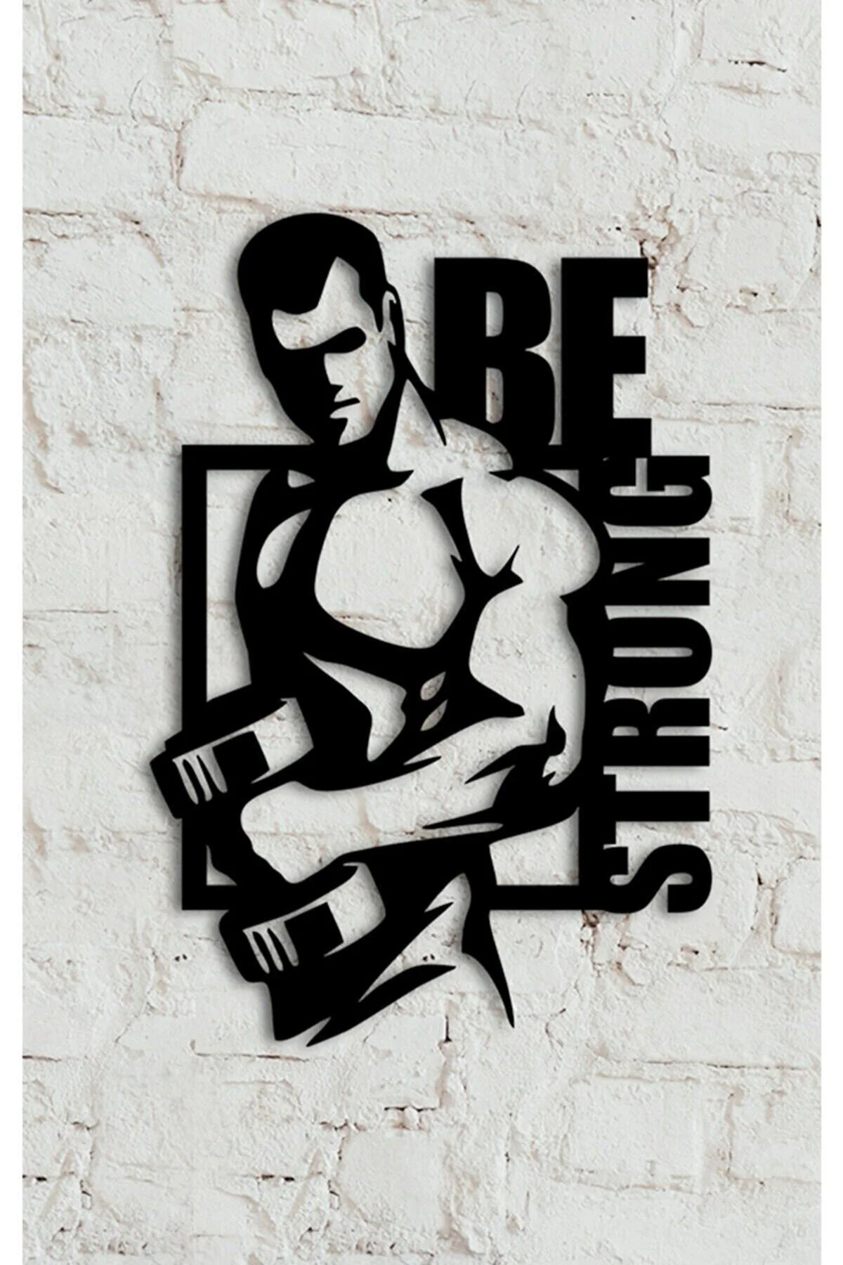 50x34 Fitness Spor Body Building Dekor Tablo Mdf Ahşap Lazer Kesi