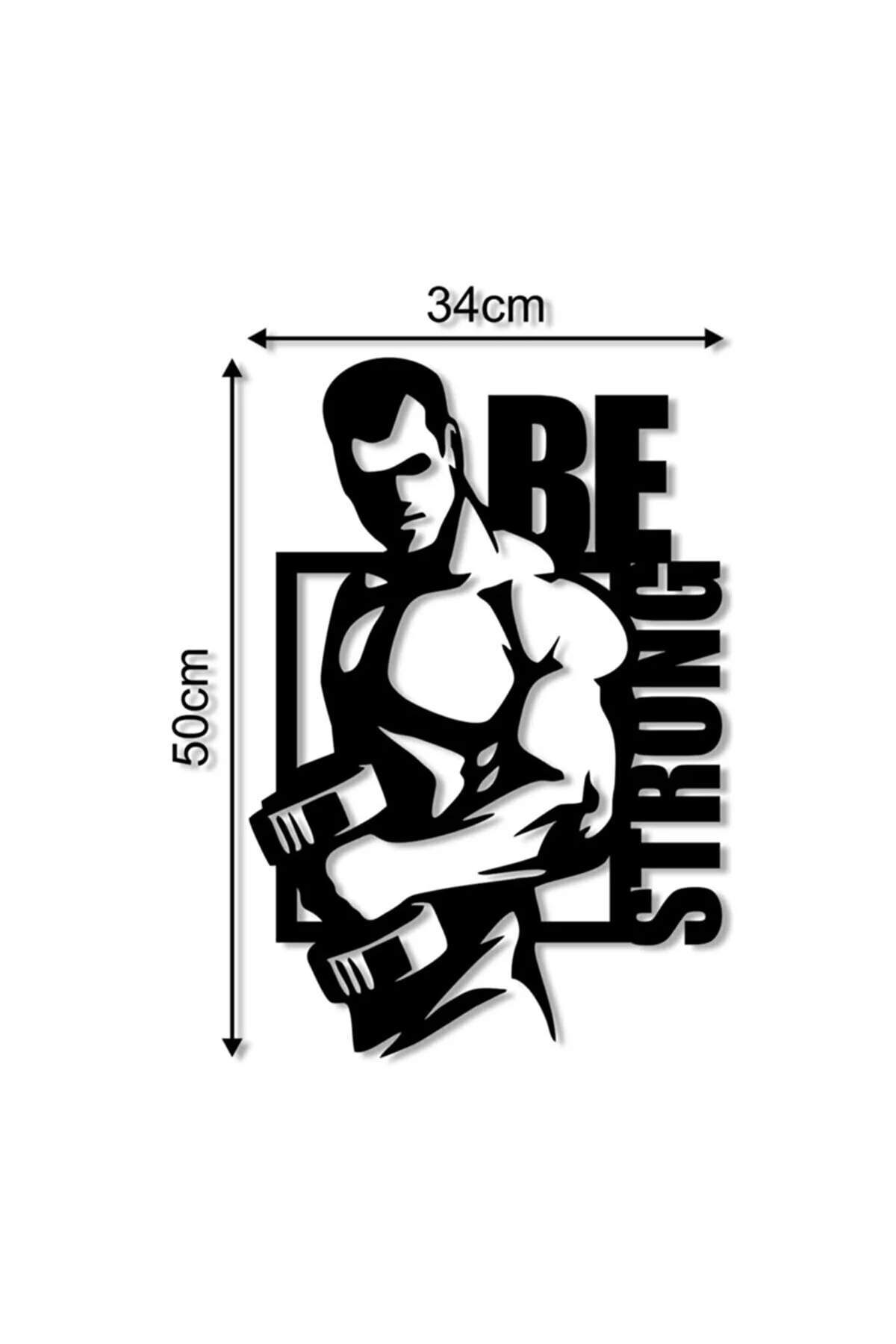 50x34 Fitness Spor Body Building Dekor Tablo Mdf Ahşap Lazer Kesi