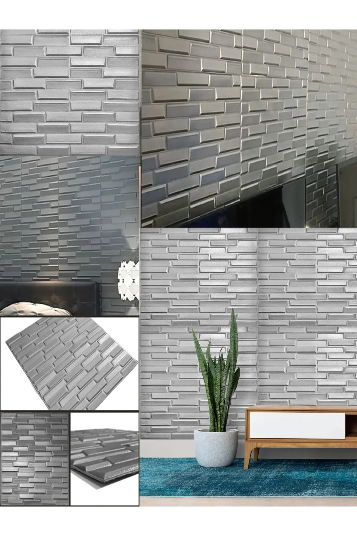 50x35 Cm Piramit Model Arkası Yapışkanlı Esnek Silinebilir Duvar 
