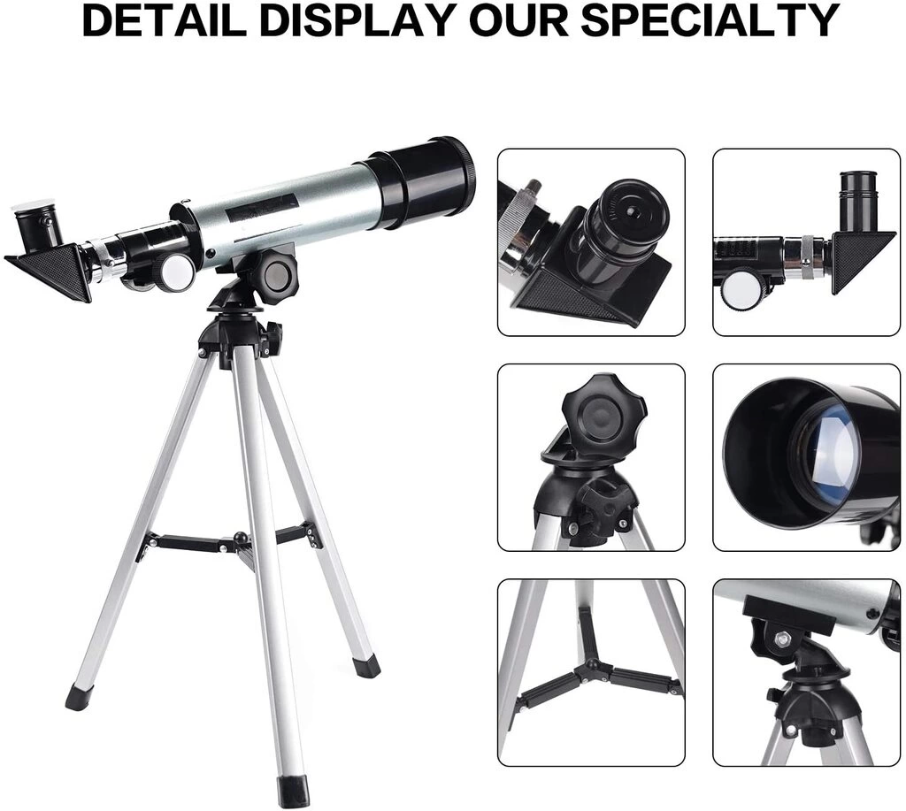 50x360 Mini Teleskop Kara Uzay Teleskobu Aliminyum Gövde Tripodlu 50x360 Mini Teleskop Kara Uzay Teleskobu Aliminyum Gövde Tripodlu