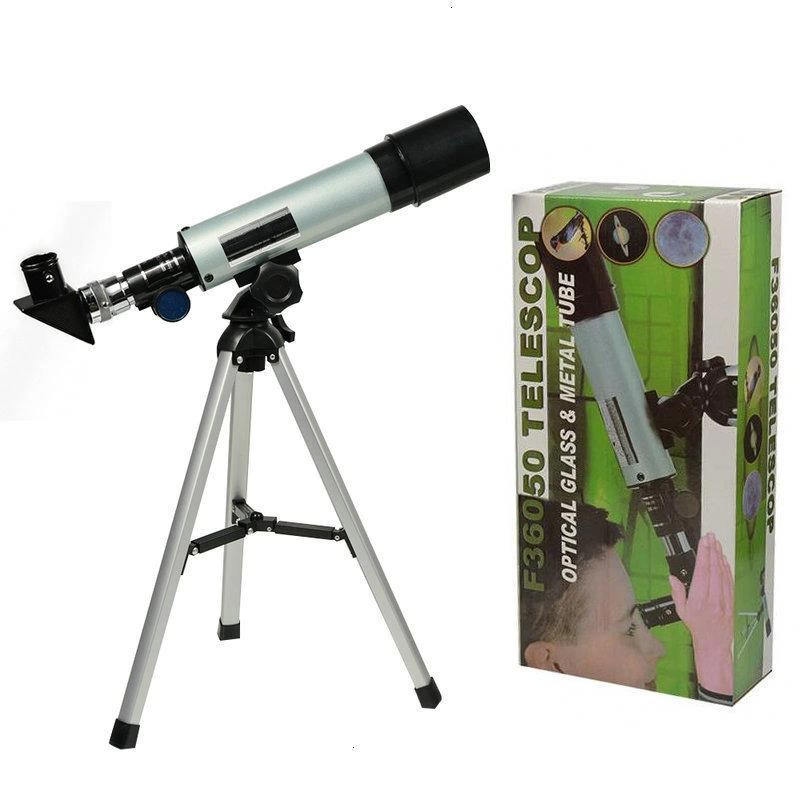 50x360 Mini Teleskop Kara Uzay Teleskobu Aliminyum Gövde Tripodlu 50x360 Mini Teleskop Kara Uzay Teleskobu Aliminyum Gövde Tripodlu