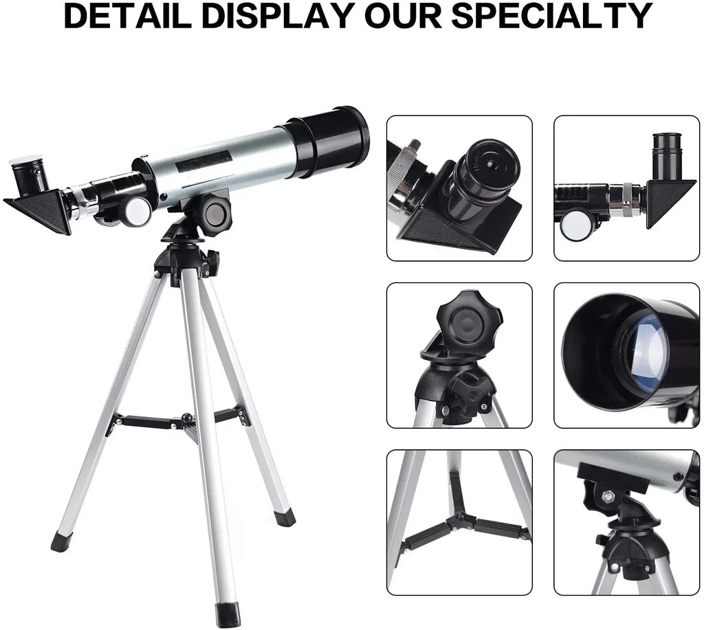 50x360 Mini Teleskop Kara Uzay Teleskobu Aliminyum Gövde Tripodlu 50x360 Mini Teleskop Kara Uzay Teleskobu Aliminyum Gövde Tripodlu